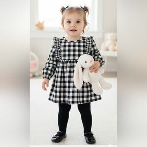 Wonder Nation baby girl 2 piece set Dress with footed tights Size 18-24 Months